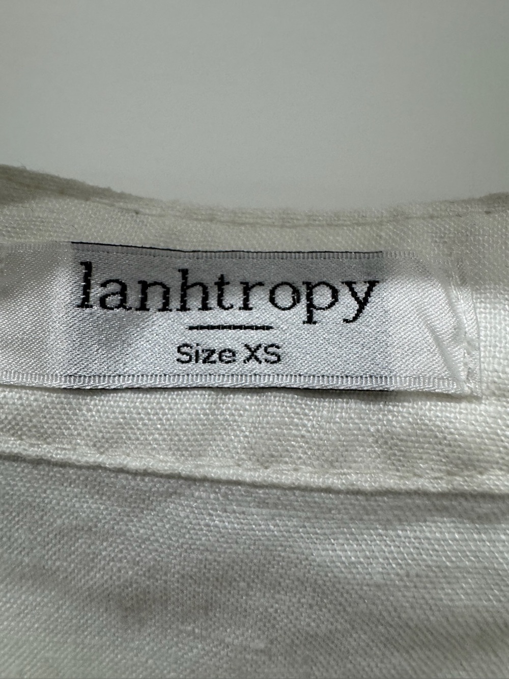 Lanhtropy White 100% Linen Puff Sleeve Button Blouse XS - Picture 12 of 12